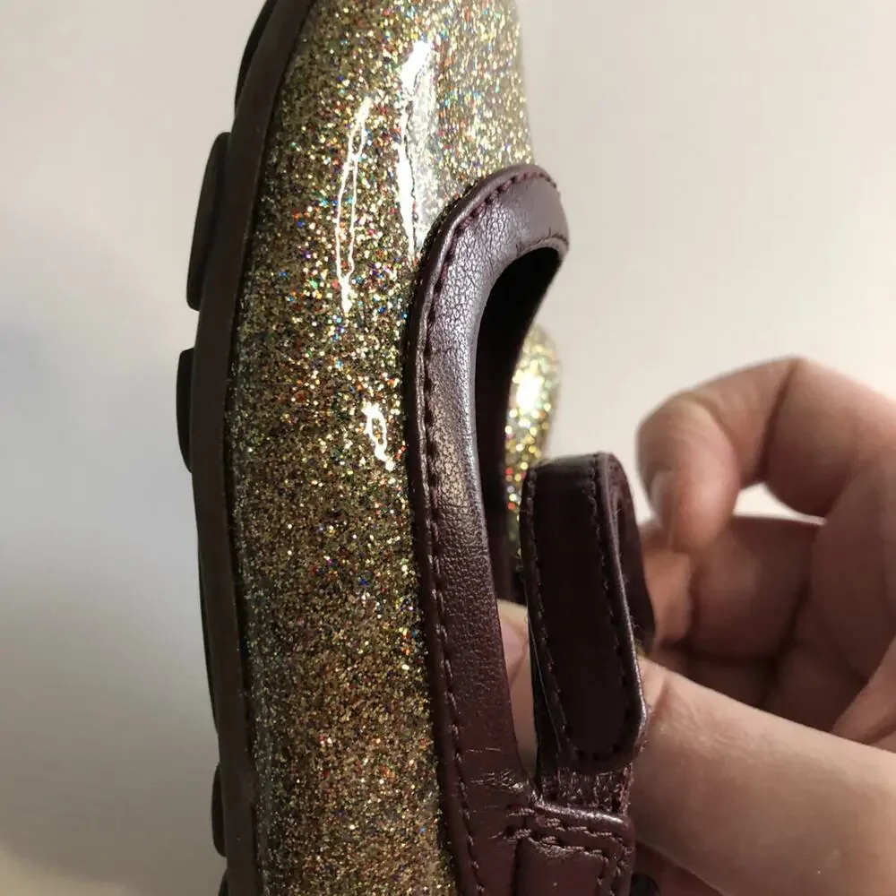 Gap Gold Glitter Mary Jane Flats Size 5